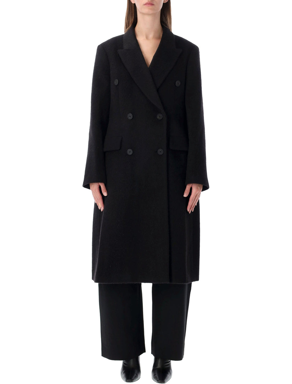 Double-Breasted Mid-Thigh Coat