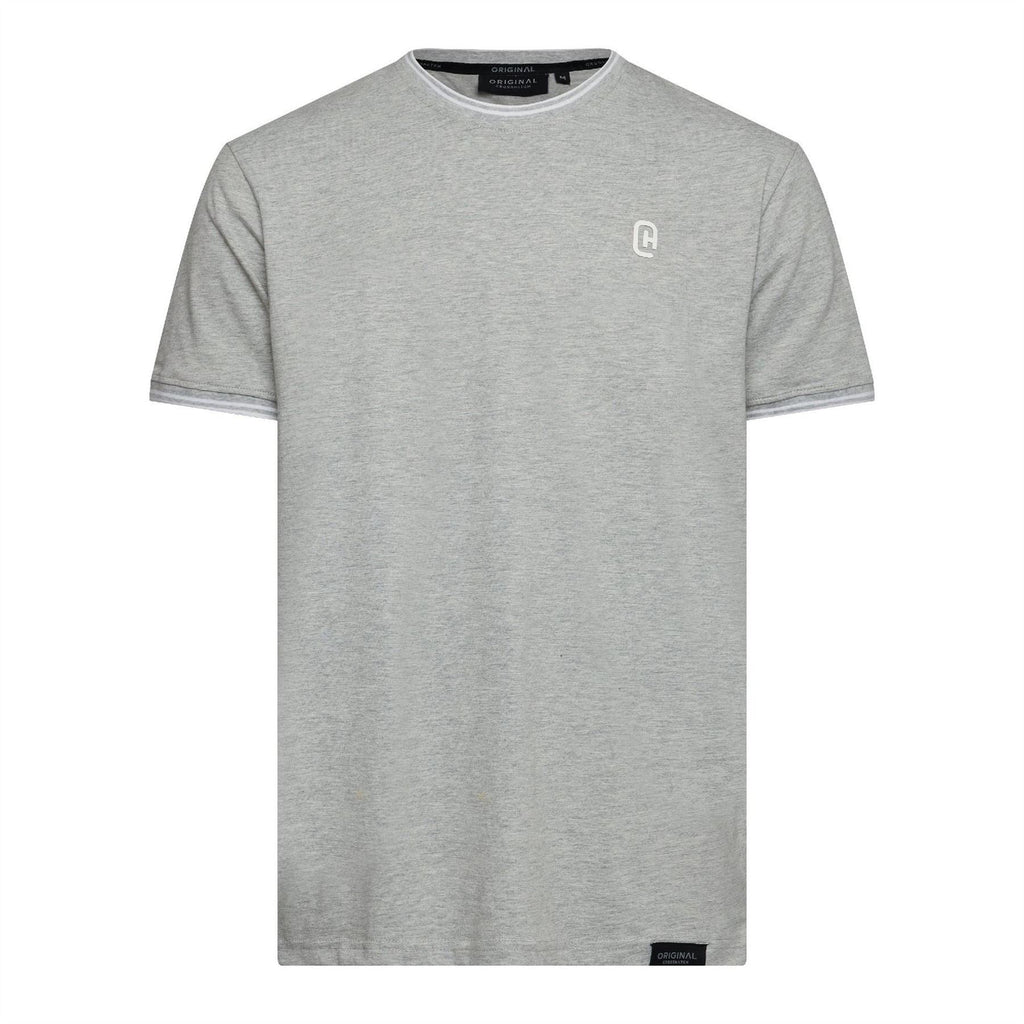 Crosshatch Preece Hem Label Patch Crew Neck Short Sleeve T-Shirt