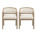 Set of 2 Elegant Side Chairs with Upholstered Backrests