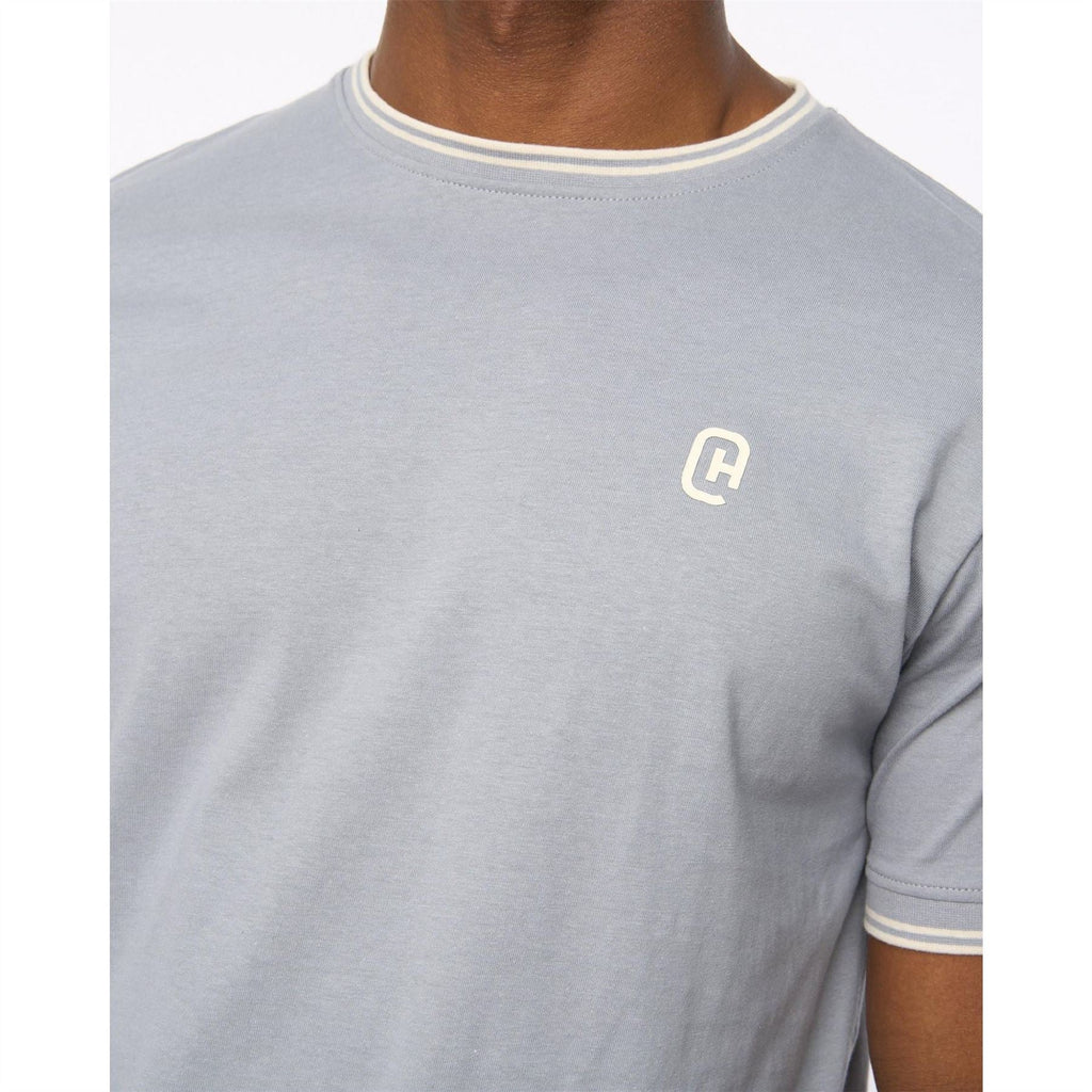 Crosshatch Preece Hem Label Patch Crew Neck Short Sleeve T-Shirt