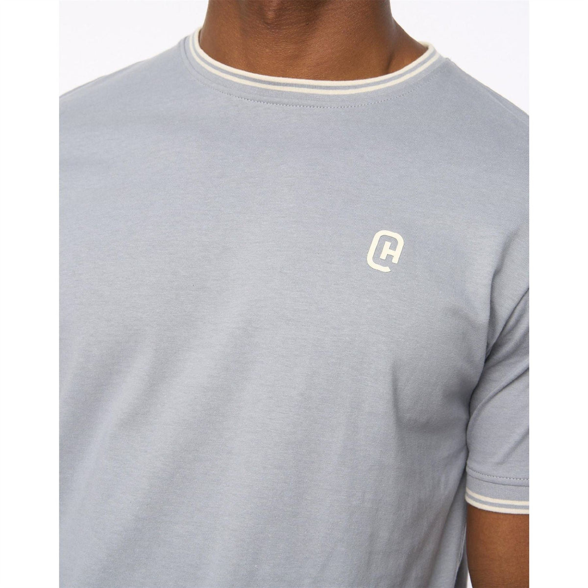 Crosshatch Preece Hem Label Patch Crew Neck Short Sleeve T-Shirt