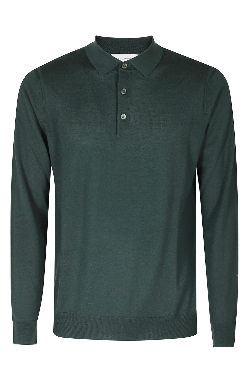 Green Extrafine Merino Wool Polo Shirt