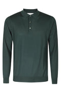 Green Extrafine Merino Wool Polo Shirt