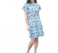 Magnolia Flutter Mini Dress In Blue Lotus