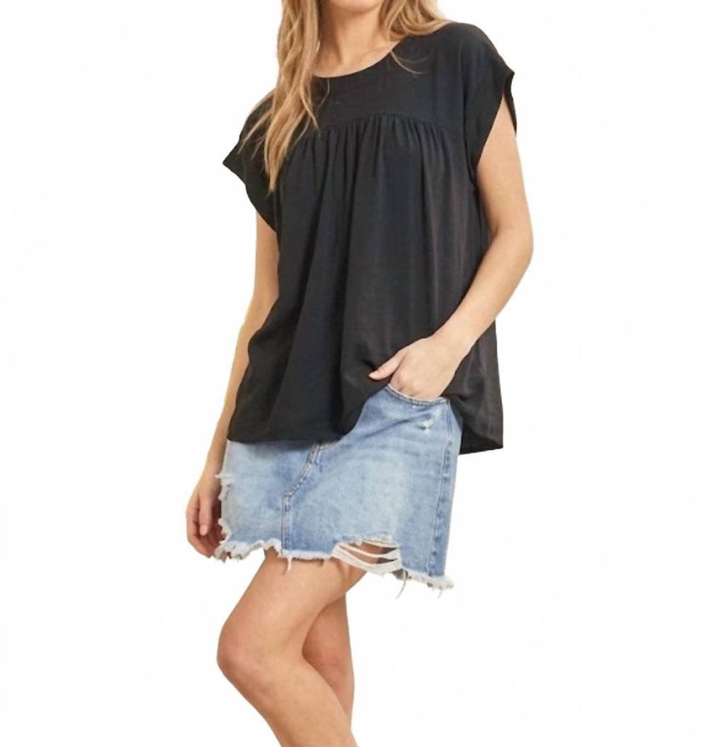 Jaymie Babydoll Top - Curvy In Black