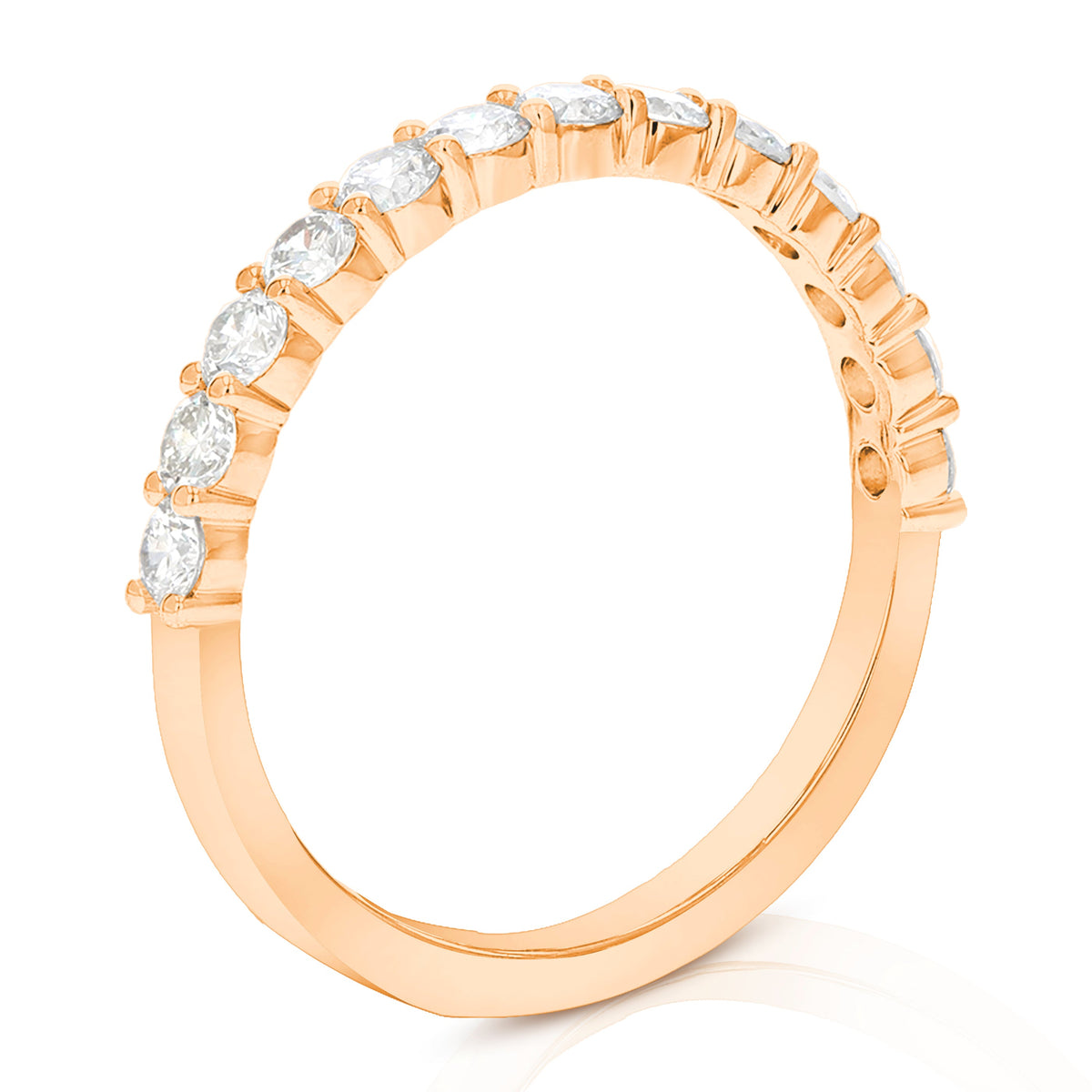 1/2 cttw Lab Grown Diamond Wedding Band in 14K Rose Gold For Women