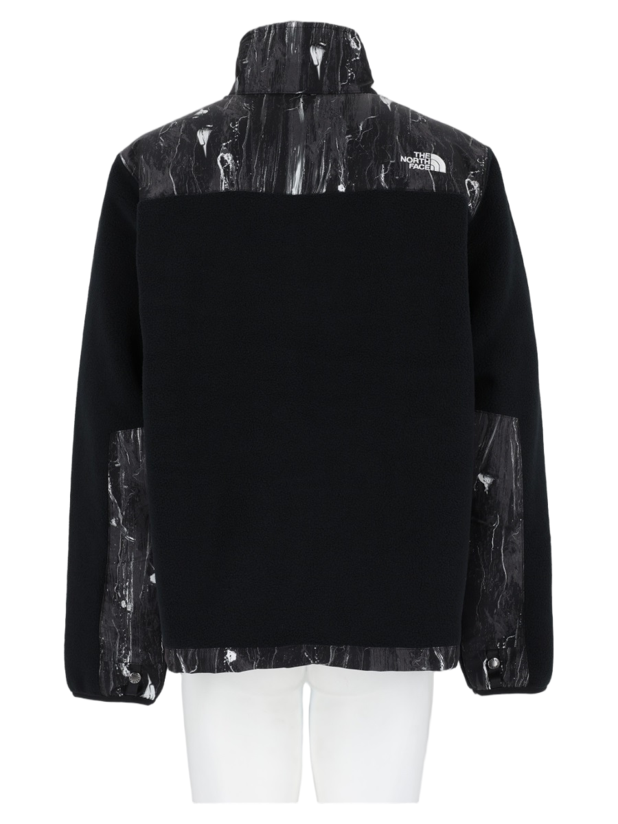 Black Marbled High Collar Jacket