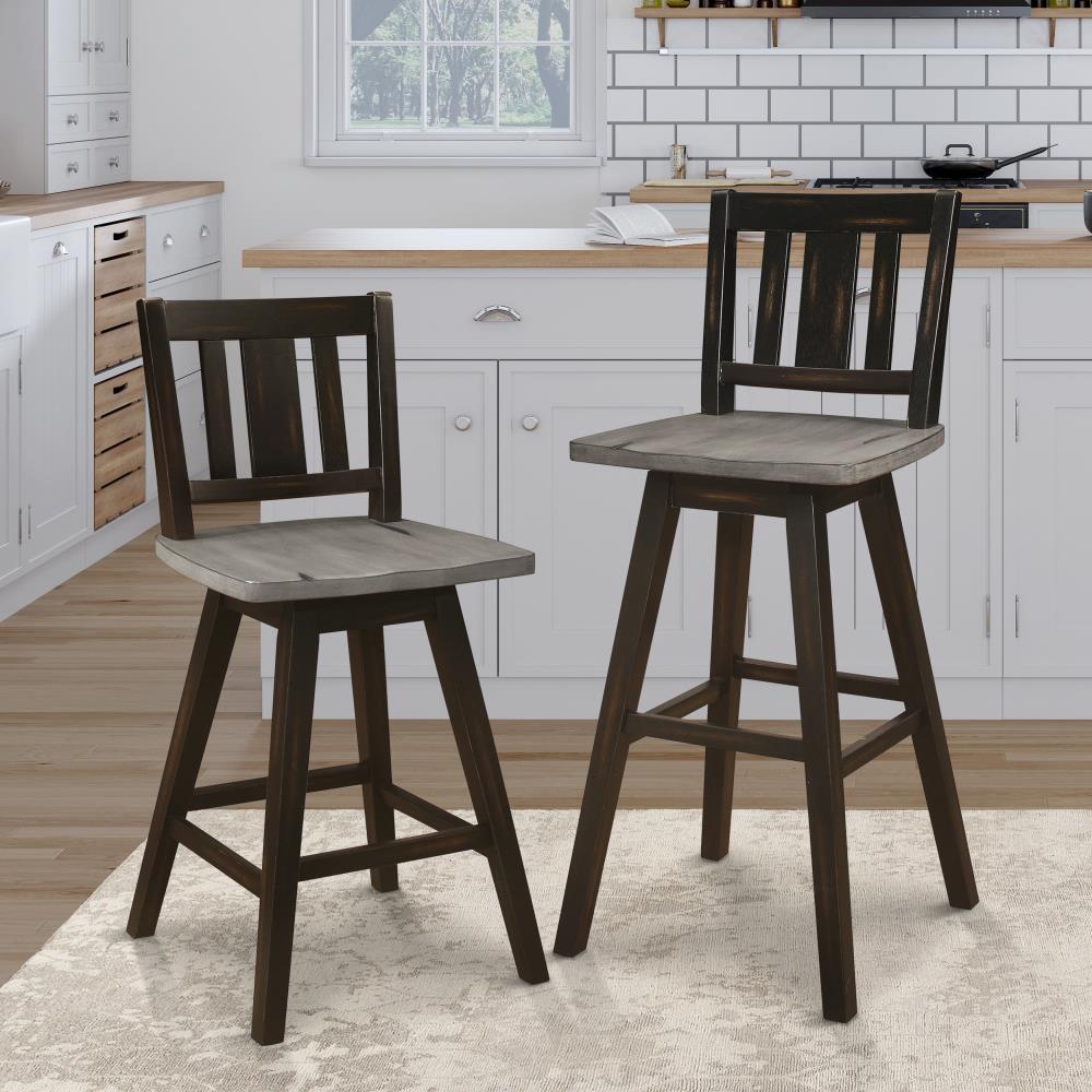 Set of 2 Wooden Kitchen Chairs with Swivel Function