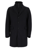 Tailored Black Hidden Zip Polyester Jacket