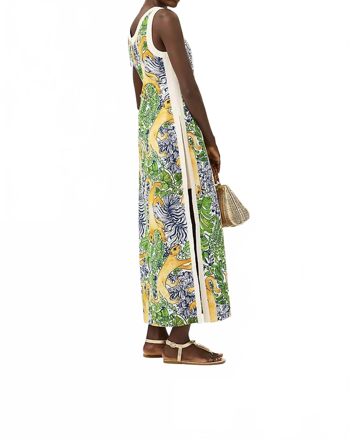 Eleanora Maxi Shift Romper In Multi Palm Prowl Engineered