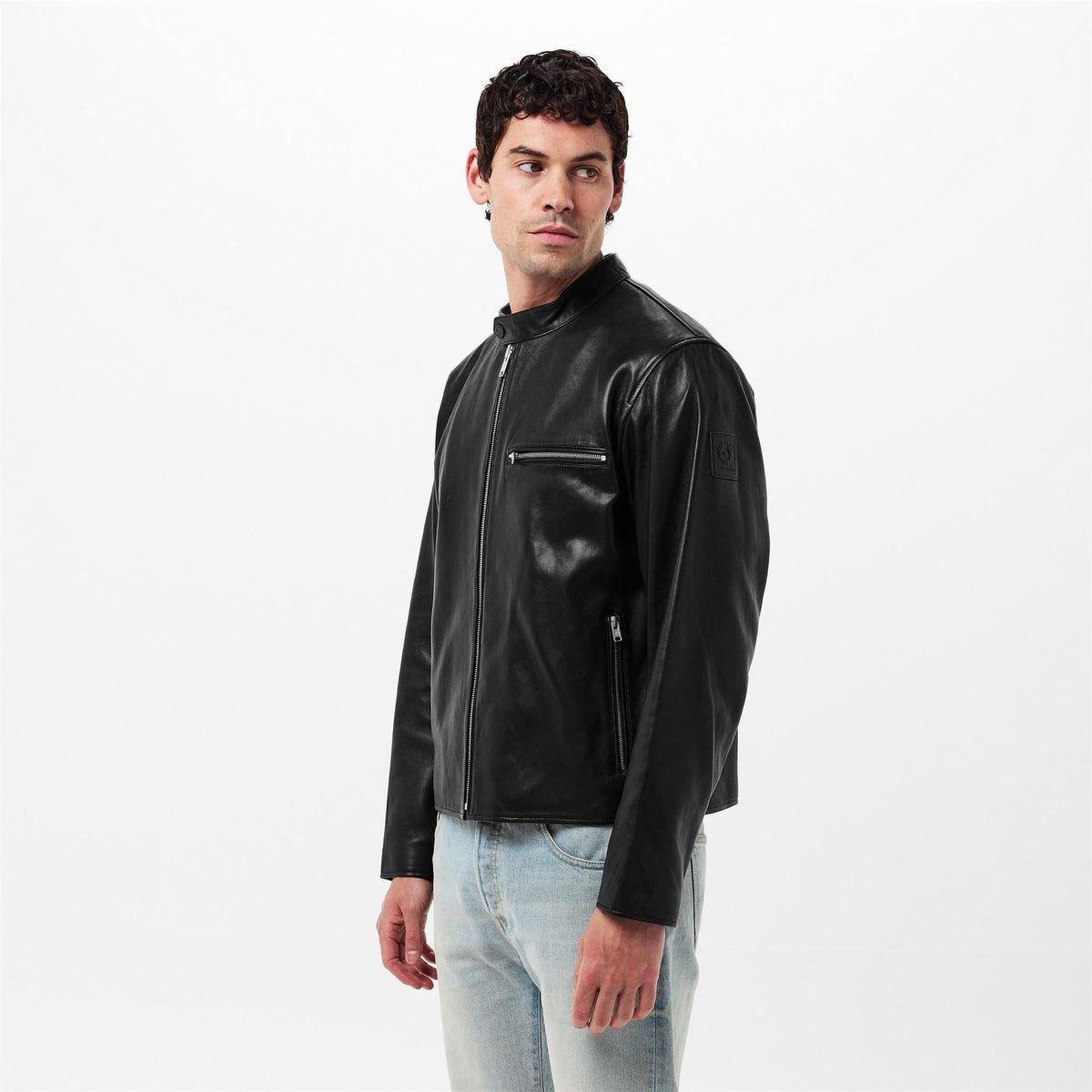Belstaff Mens Track Racer Leather Tailored Fit Jacket