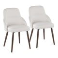 Set of 2 Modern Upholstered Chairs with Wooden Frames and Faux Leather Seats