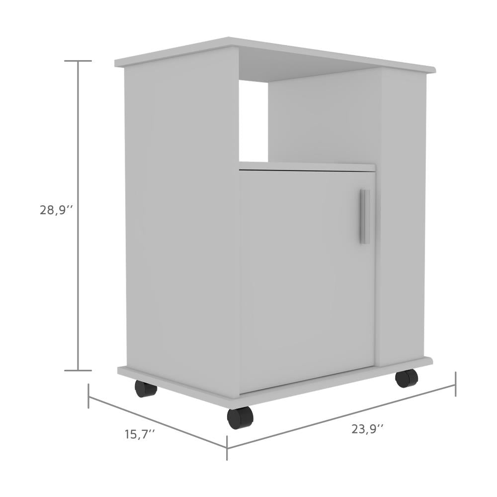 Microwave Cart with Storage Cabinet and Shelves