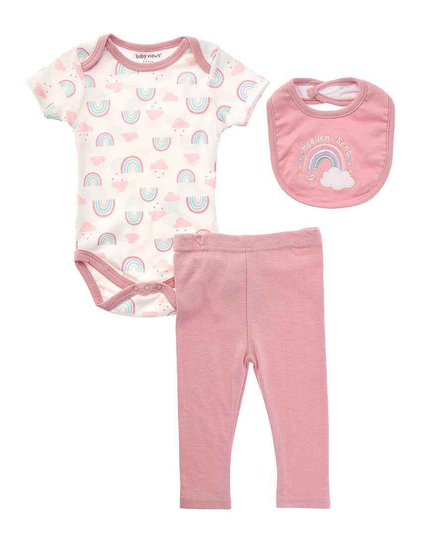 Baby Views 3pc Bodysuit, Pant & Bib Set