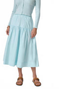 Poplin Yoke Skirt In Seabreeze