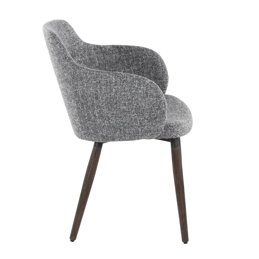 Set of 2 Stylish Upholstered Dining Chairs with Wooden Legs and Padded Seats