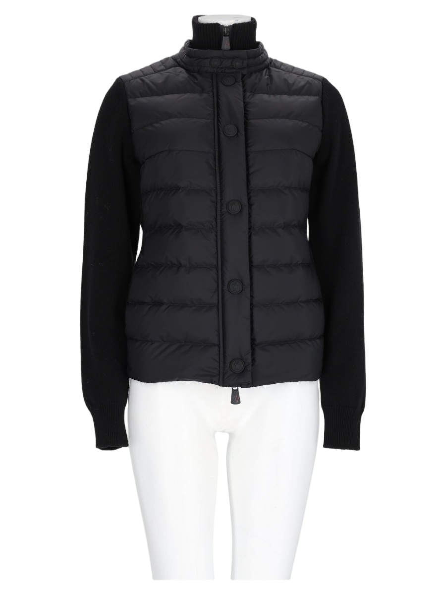 Black Structured High Collar Polyester Sweater