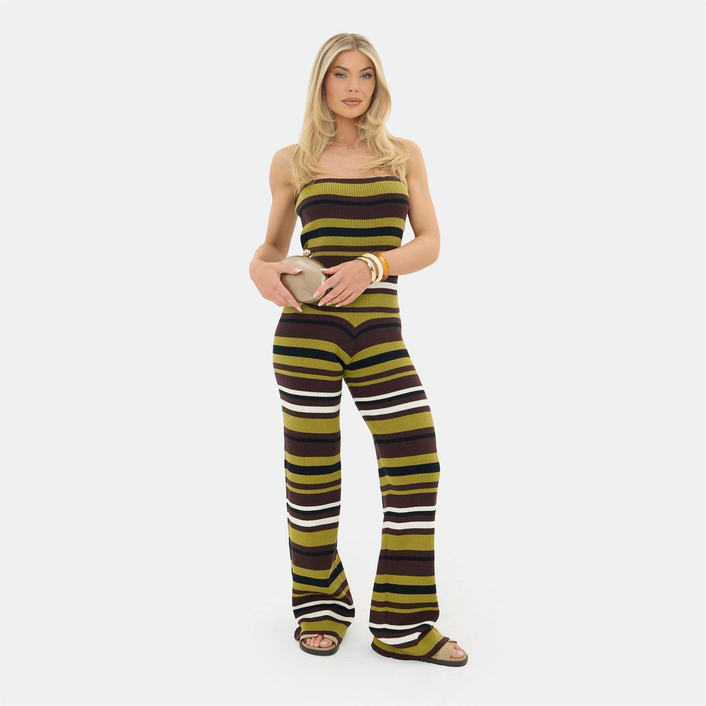 I Saw It First Knitted Horizontal Patterned Coord Wide Leg Pants