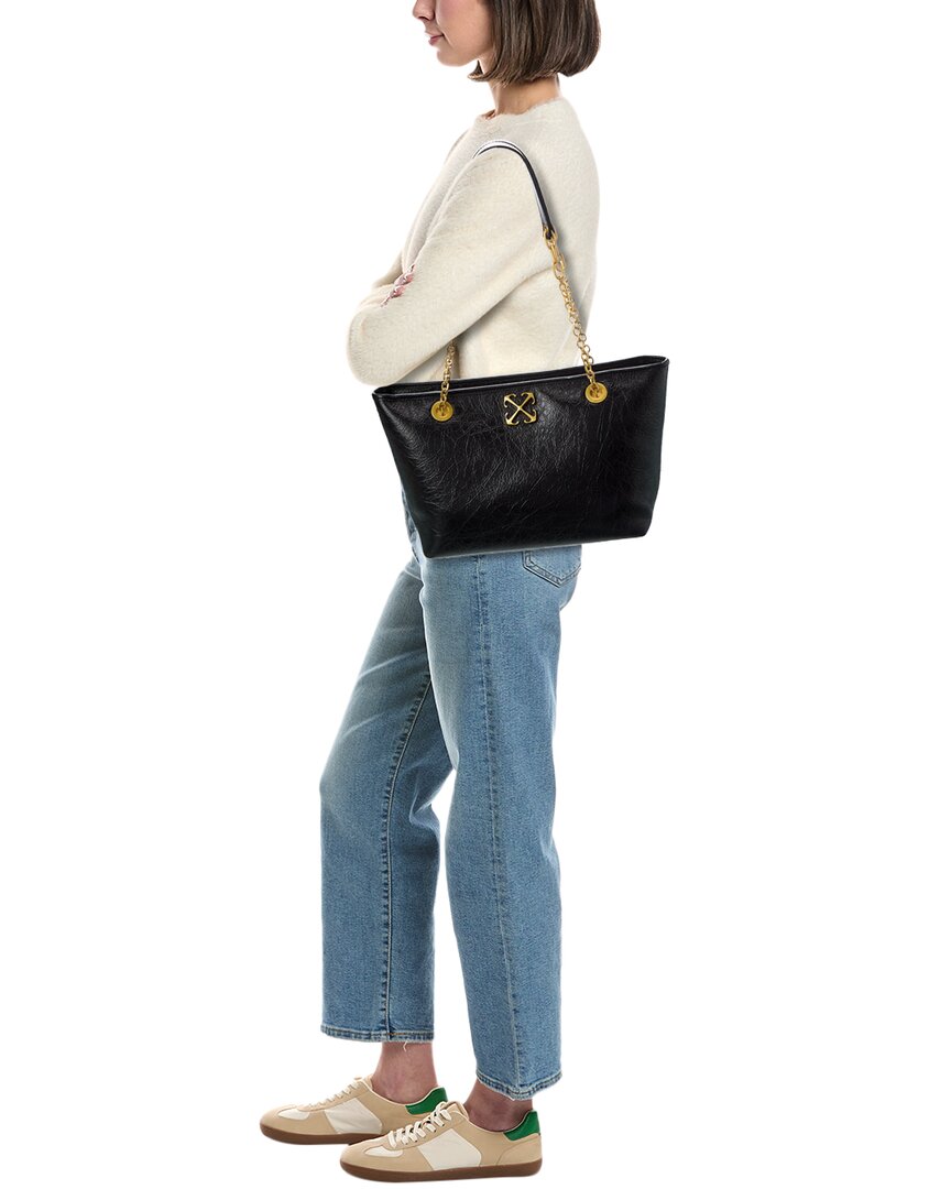 Off-White Jitney Small Chain Leather Tote