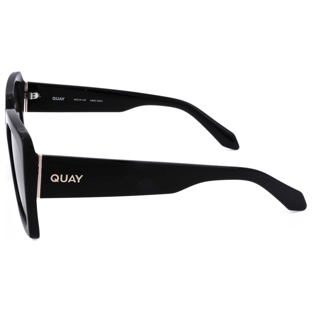 Quay Women's 47mm Black Sunglasses TOTAL-VIBE-BLK-47