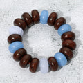 Chunky Marbled Rounded Pebble Beaded Stretch Bracelet
