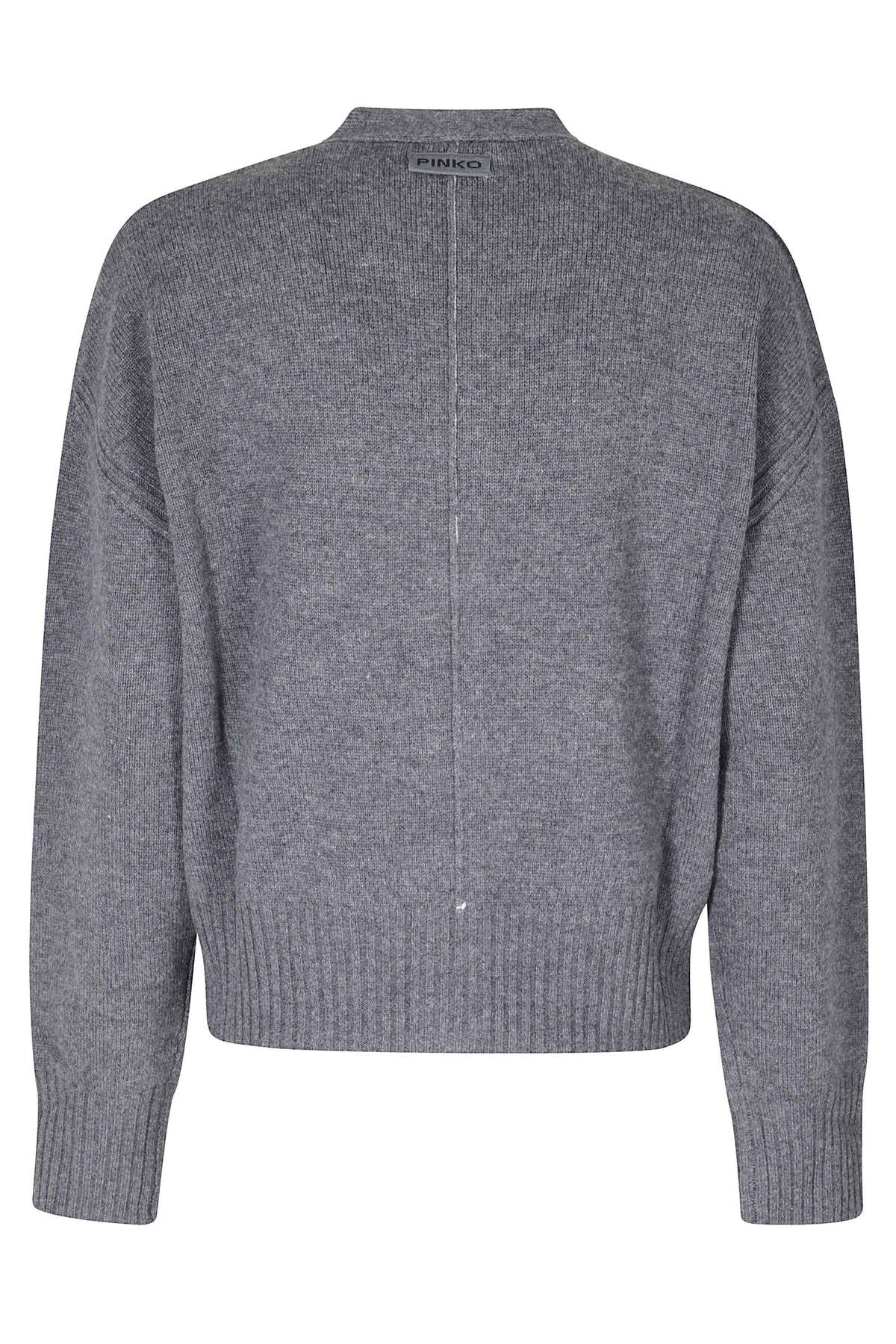Raven Gray V-Neck Wool-Cashmere Cardigan