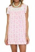 Selah Square-Neck Empire Mini Dress In Pink