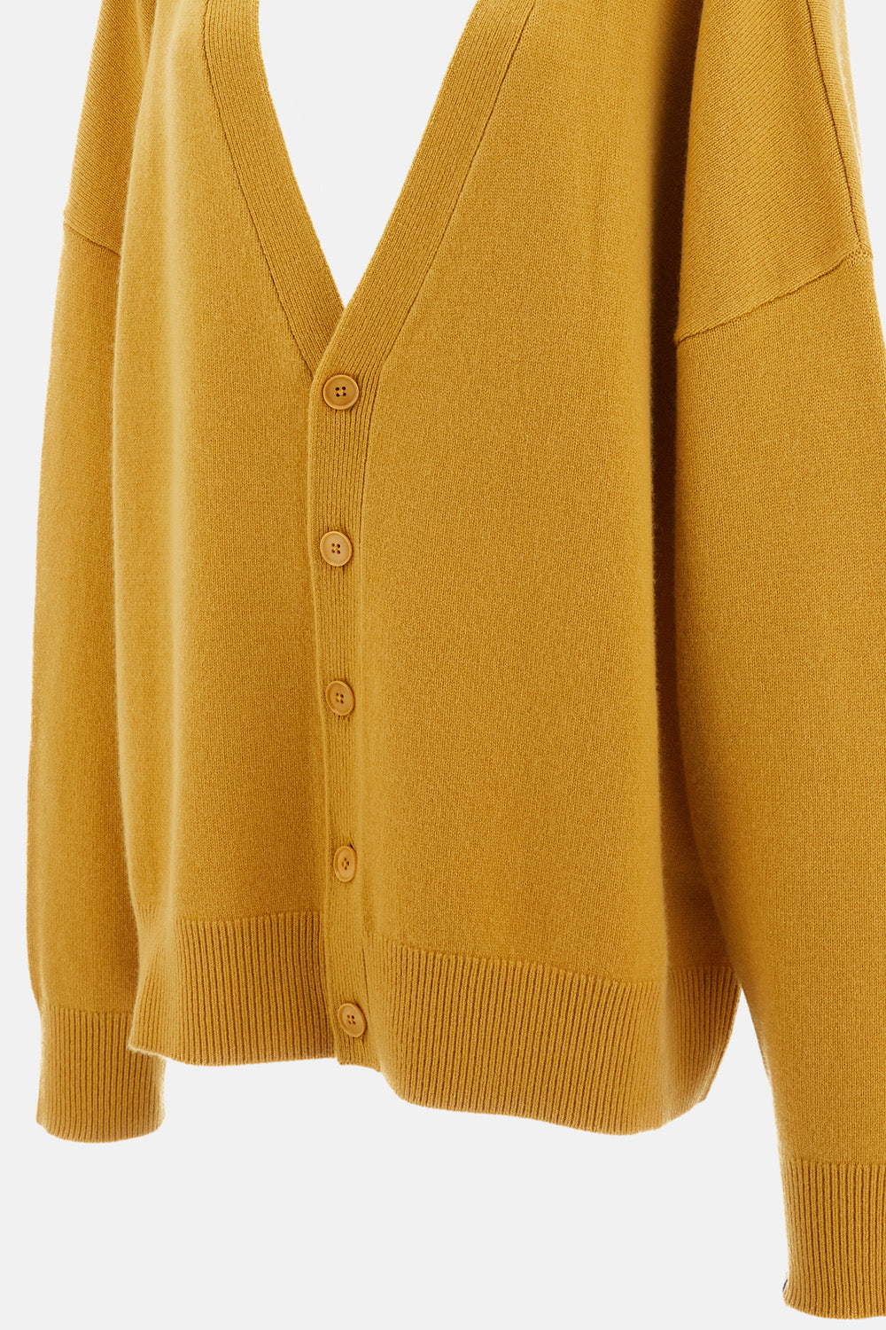 Mustard Yellow Simo Longline Oversized Cashmere Cardigan