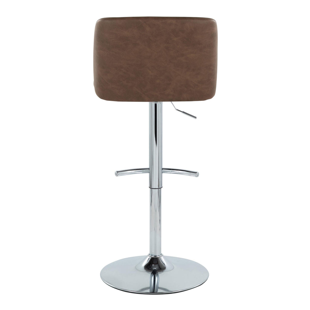 Upholstered Counter Stools with Rounded Footrests Set of 2