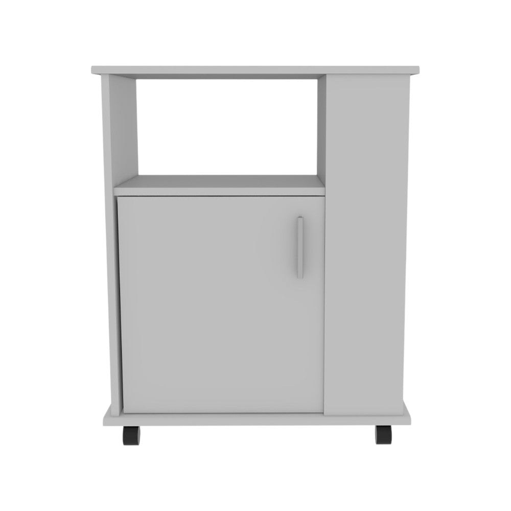 Microwave Cart with Storage Cabinet and Shelves