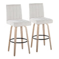 Wooden Swivel Bar Seating with Circular Footrests Set of  2