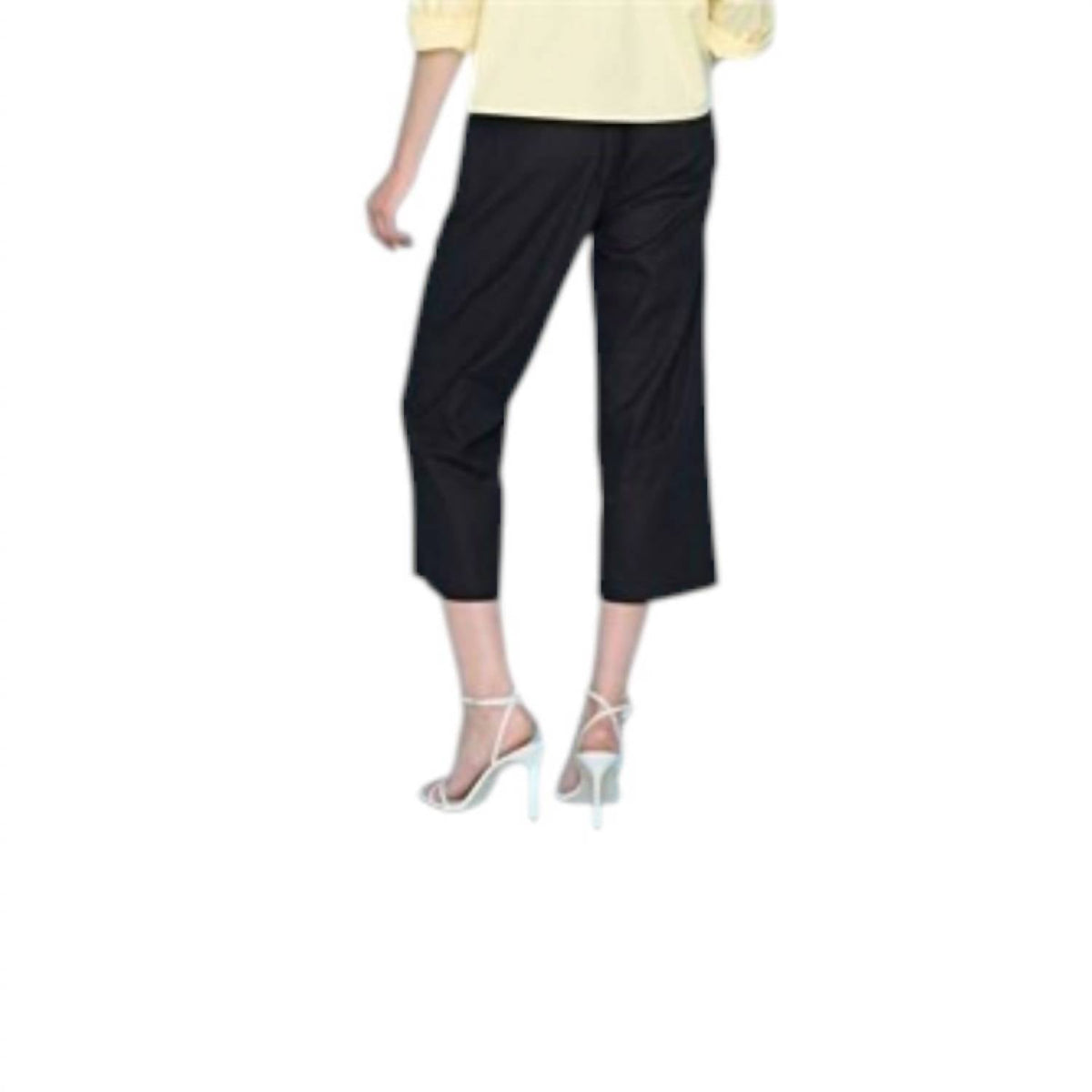 Scuba Wide-Leg Cropped Pants In Black