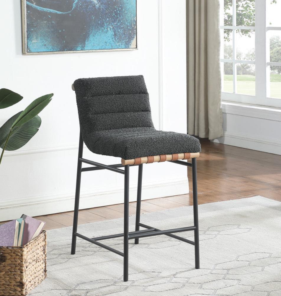 Modern Upholstered Bar Stools with Supportive Backrests