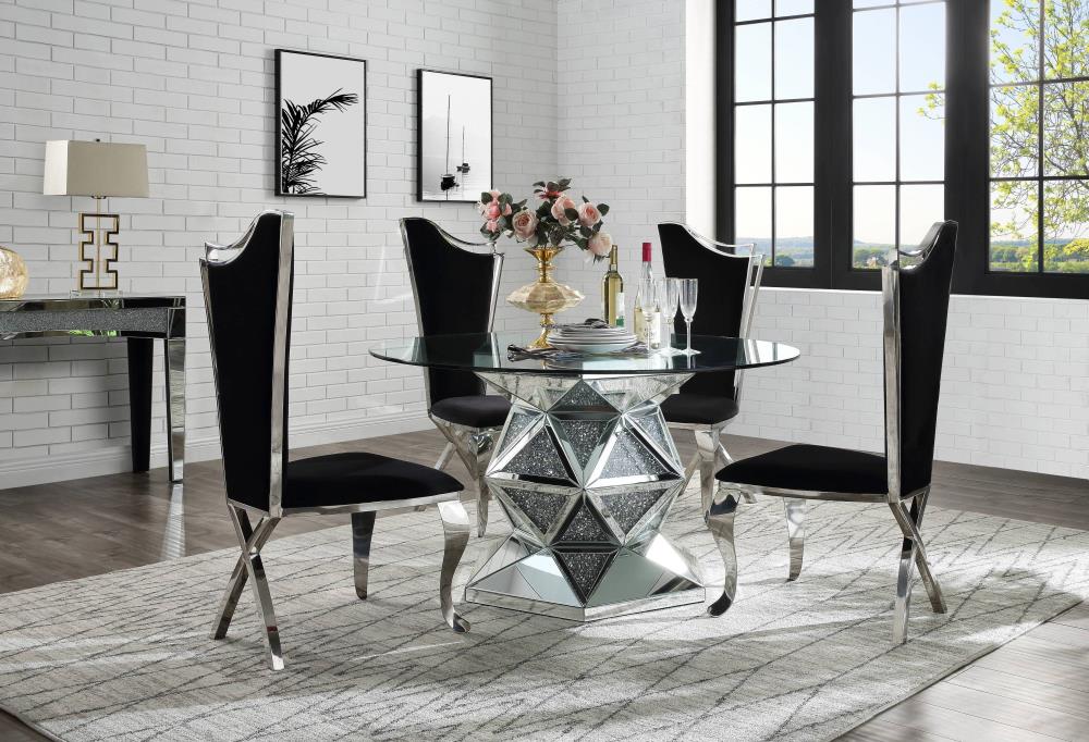 Armless Dining Chairs with Padded Seats and Backs