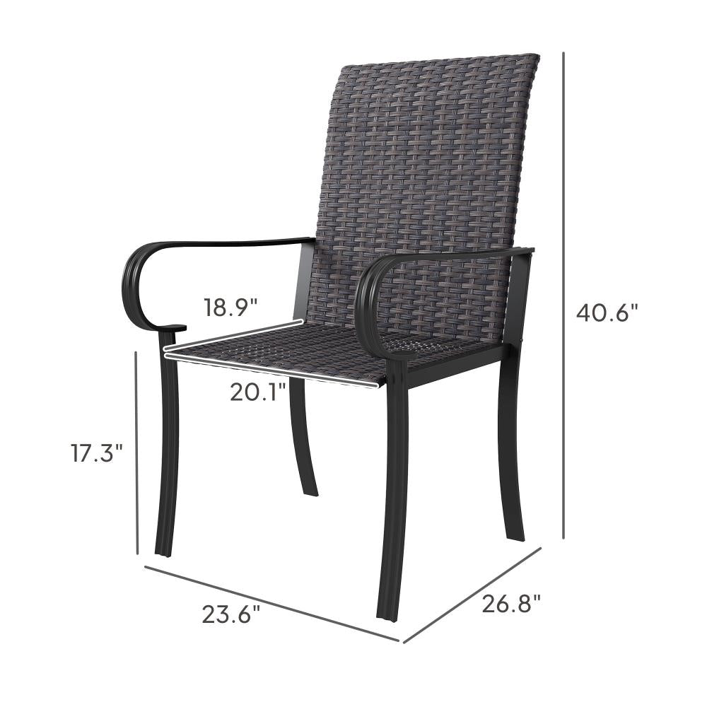 Modern Dining Chairs with Woven Backs and Sturdy Metal Frames