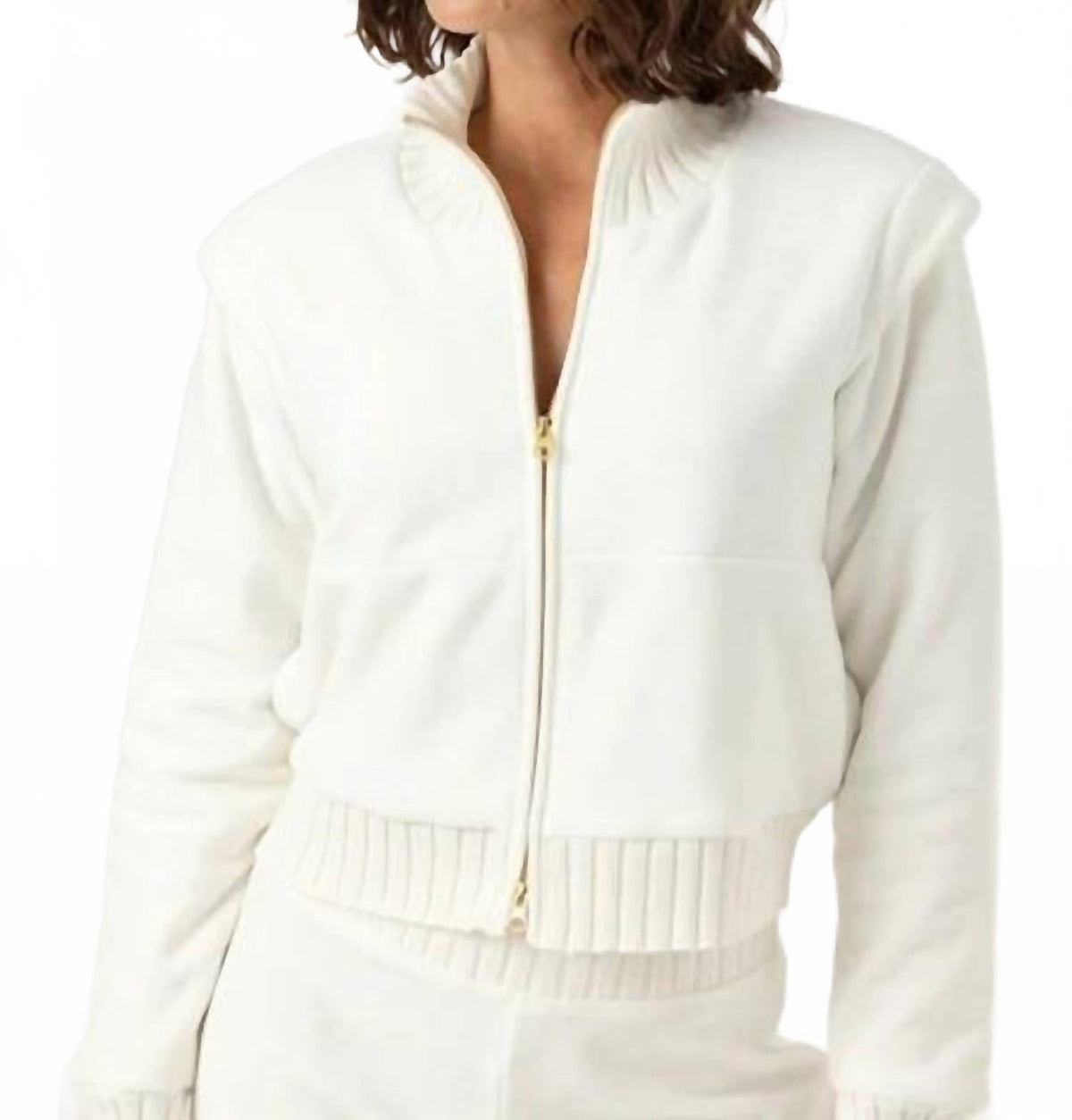 Issey Cropped Jacket In Coconut Milk