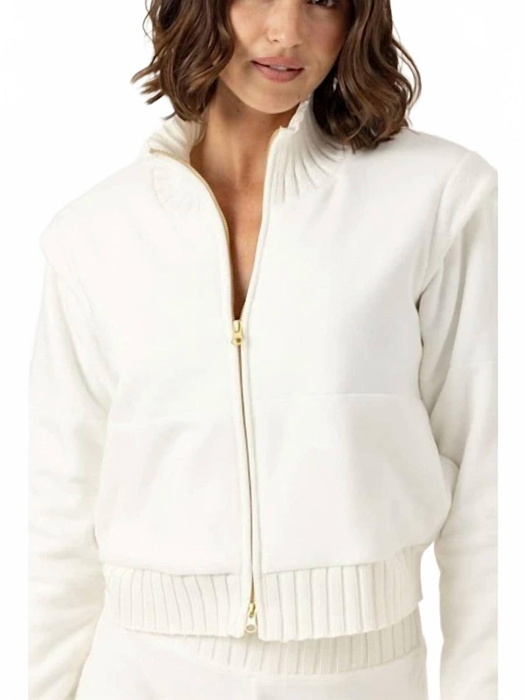 Issey Cropped Jacket In Coconut Milk