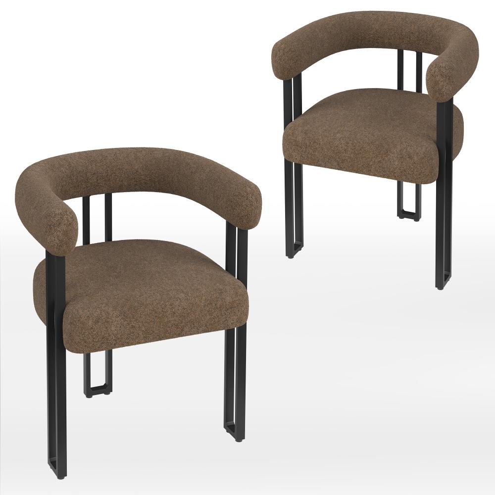 Modern Dining Chairs with Cushioned Seats and Metal Frames