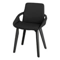 Modern Bamboo Accent Chair with Faux Leather Upholstered Seat