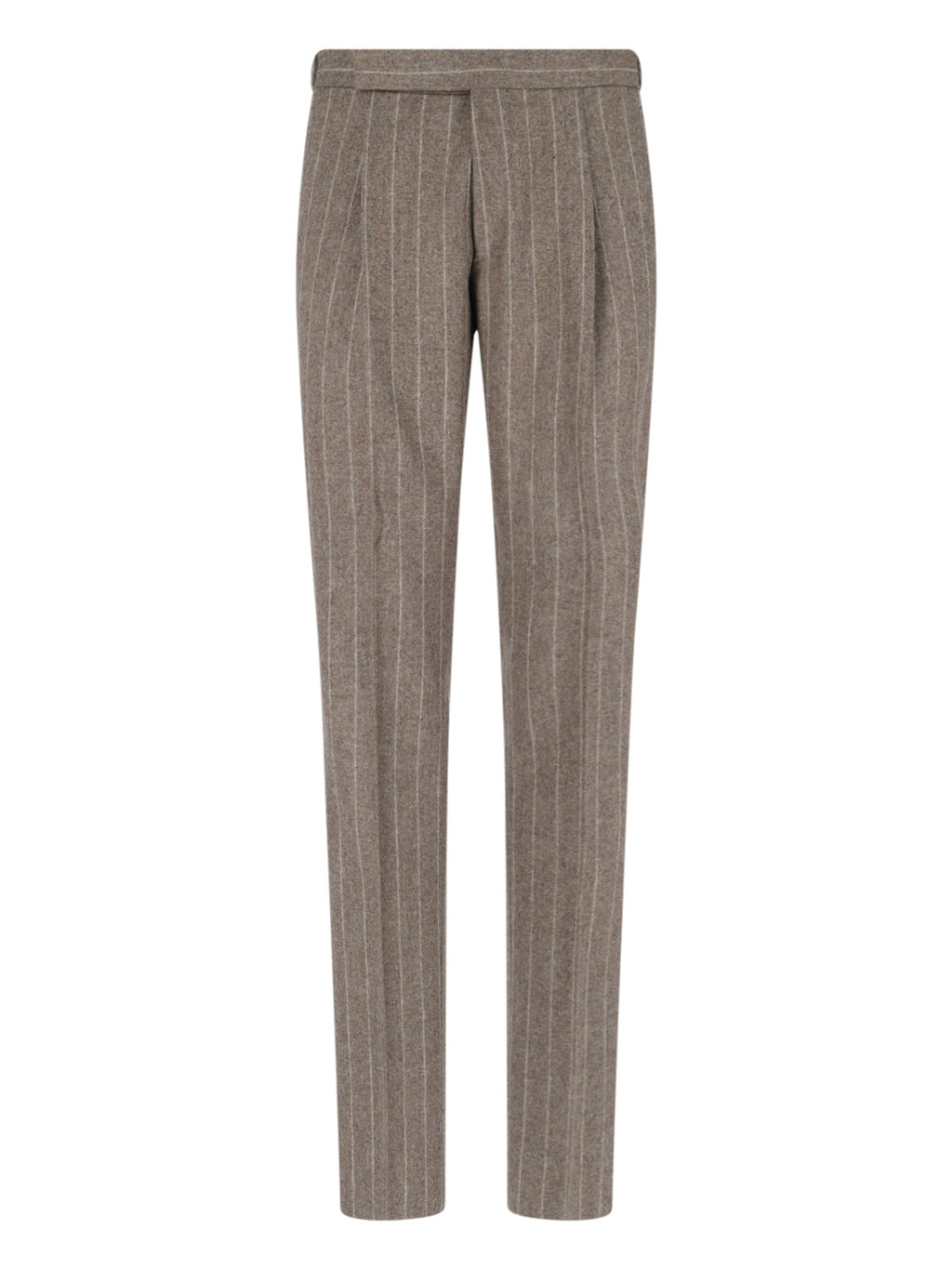 Brown Pinstripe Textured Fabric Suit