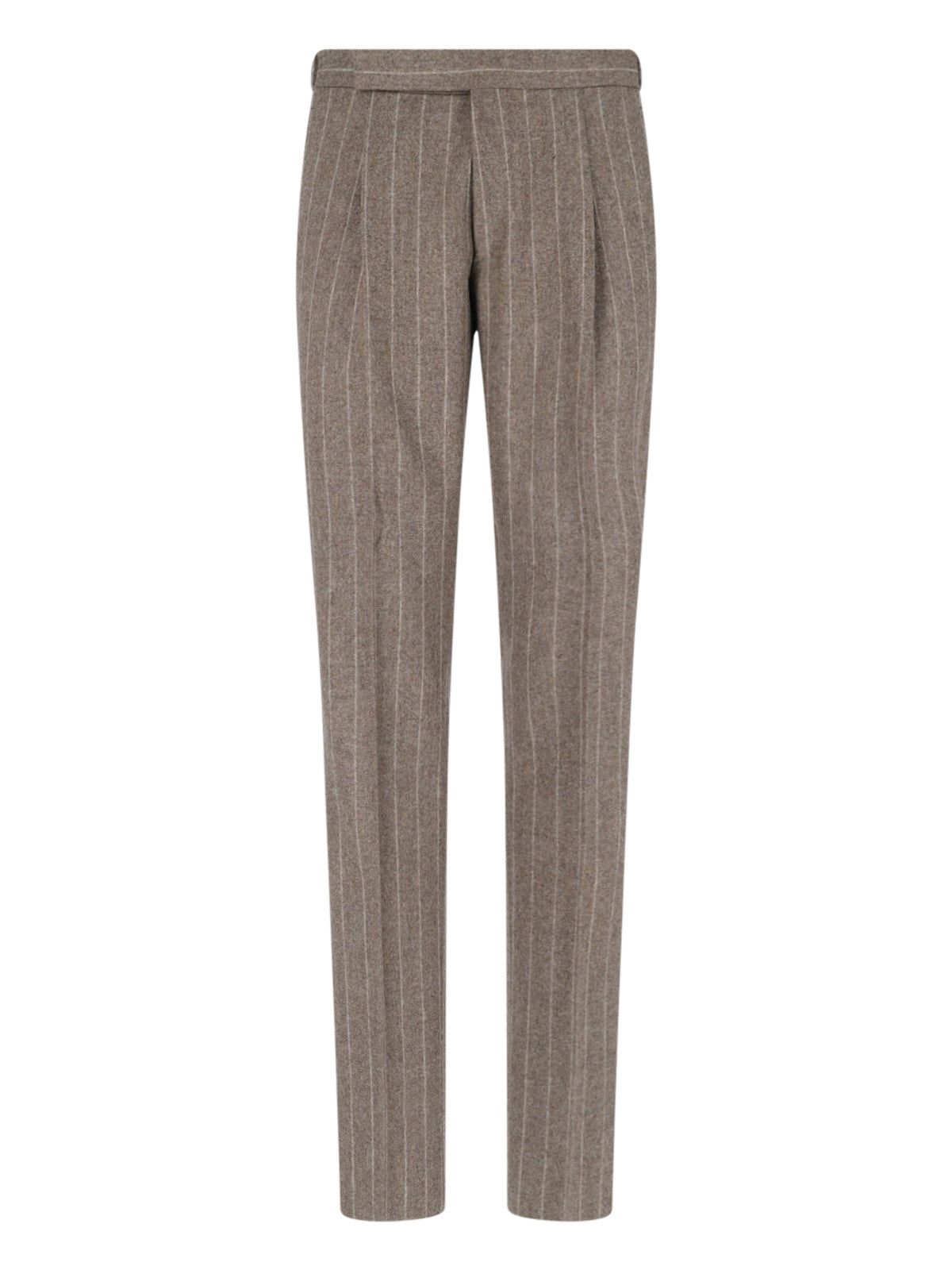 Brown Pinstripe Textured Fabric Suit