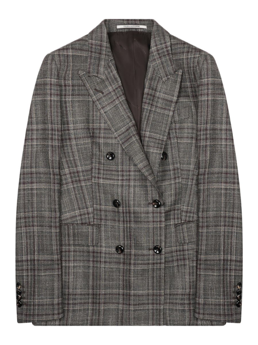Parigi Plaid Double-Breasted Virgin Wool-Blend Blazer