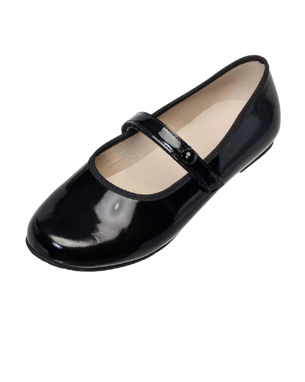 Girl's Princess Mary Jane Flat Shoes In Black Patent