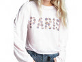 Paris Floral Puff Sleeve Long Sleeve Tee In Pink