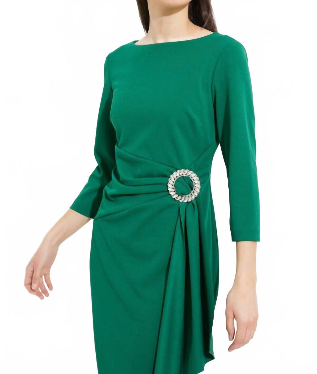Sheath Knee-Length Dress In True Emerald