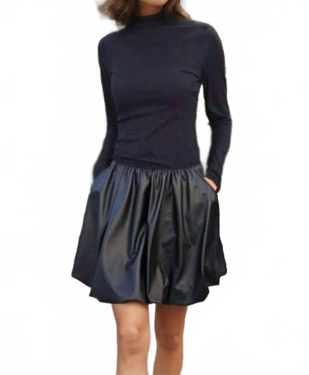 Betty Long-Sleeve Bubble Dress In Black