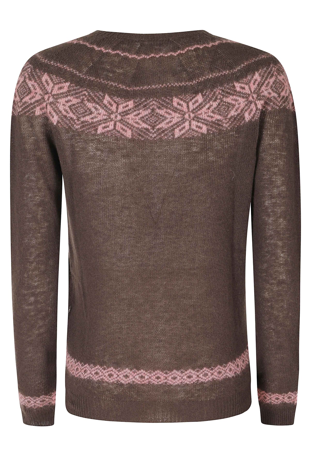 Dark Brown Fair Isle Virgin Wool-Blend Sweater