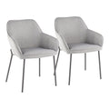 Set of 2 Versatile Dining and Accent Chairs with Fabric Cushions and Durable Metal Frames