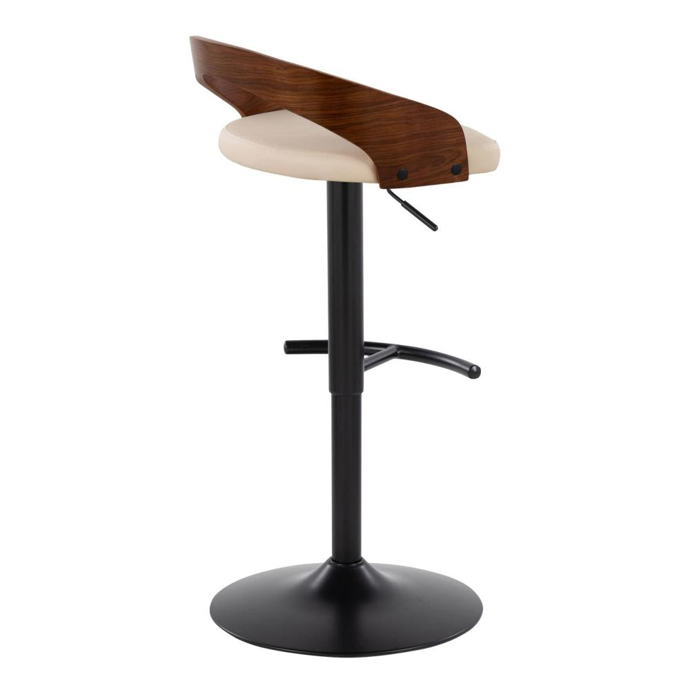 Set of 3 Contemporary Adjustable Barstools with Swivel Seats and Metal Frame Construction