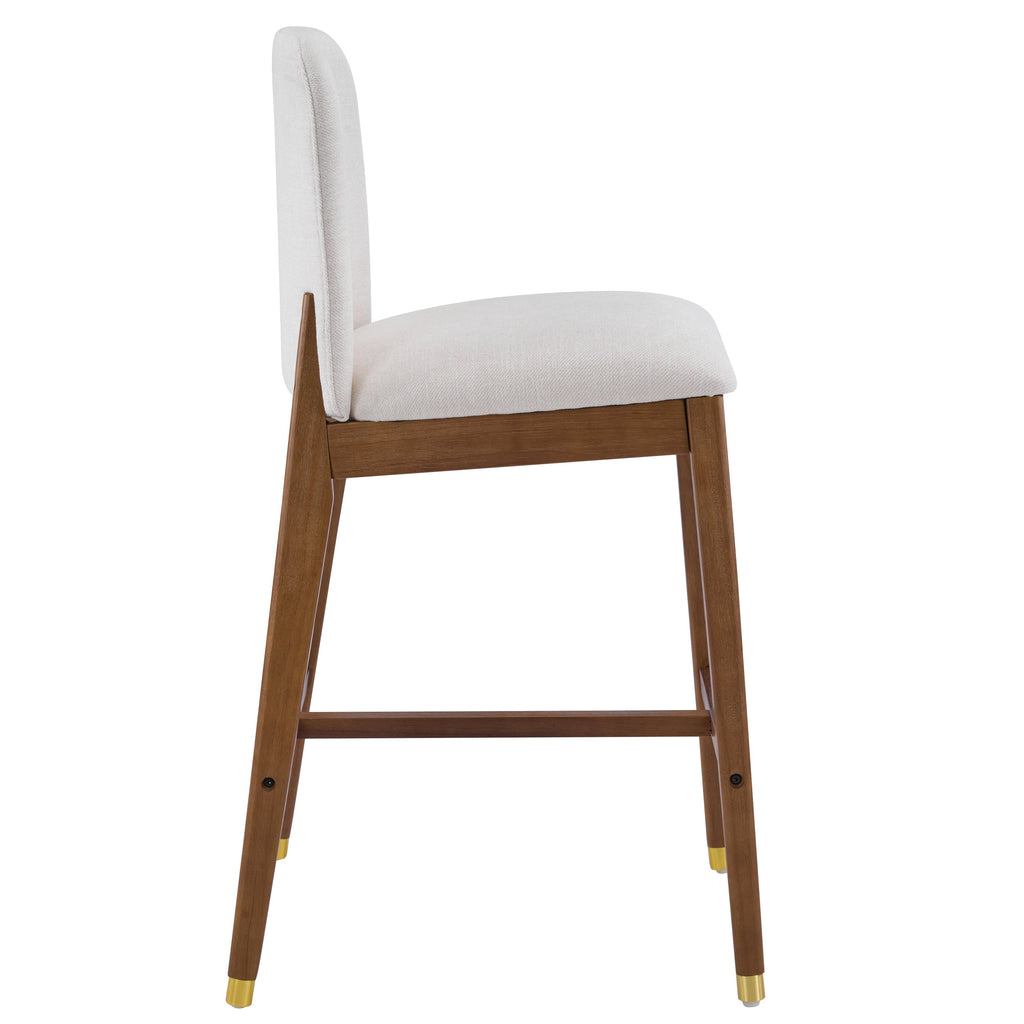 Set of 2 Mid-Century Rubberwood Bar Stools